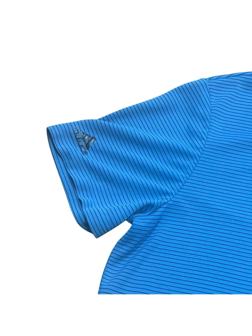 Adidas Polo Shirt Mens 2XL Blue Striped Short Sleeve